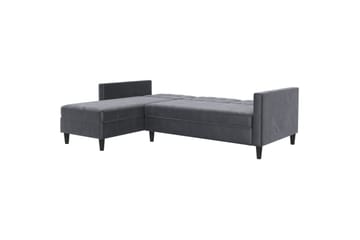 Bäddsoffa Hartford 213x153x82 cm, Antracit, Sammet - 213x153x82 cm, Antracit, Sammet - Möbler - Soffa - Bäddsoffa - Bäddsoffa divan