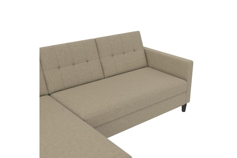 Bäddsoffa Hartford 213x153x82 cm, Cappuccino, Linnetyg Utseende (100% Polyester - 213x153x82 cm, Cappuccino, Linnetyg Utseende (100% Polyester - Möbler - Soffa - Bäddsoffa - Bäddsoffa divan