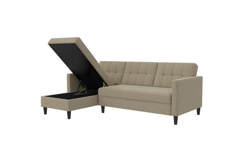 Bäddsoffa Hartford 213x153x82 cm, Cappuccino, Linnetyg Utseende (100% Polyester - 213x153x82 cm, Cappuccino, Linnetyg Utseende (100% Polyester - Möbler - Soffa - Bäddsoffa - Bäddsoffa divan