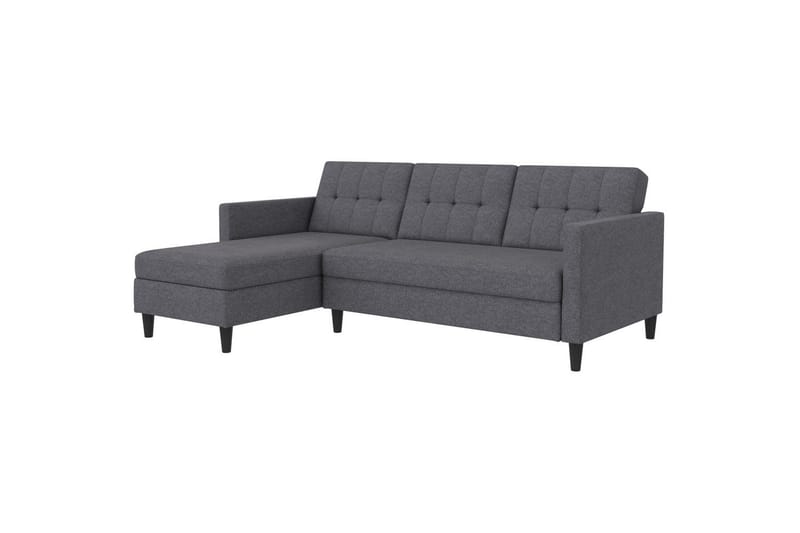 Bäddsoffa Hartford 213x153x82 cm, Grå, Linnetyg Utseende (100% Polyester - 213x153x82 cm, Grå, Linnetyg Utseende (100% Polyester - Möbler - Soffa - Bäddsoffa - Bäddsoffa divan