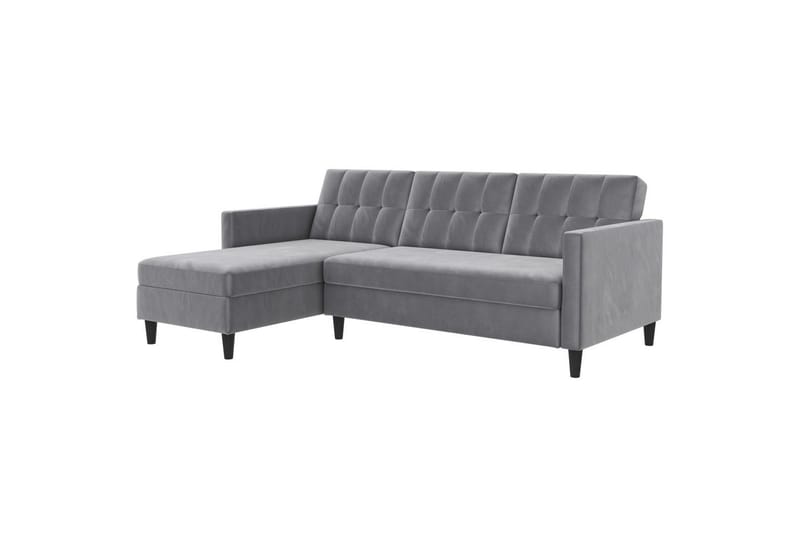 Bäddsoffa Hartford 213x153x82 cm, Grå, Sammet - 213x153x82 cm, Grå, Sammet - Möbler - Soffa - Bäddsoffa - Bäddsoffa divan