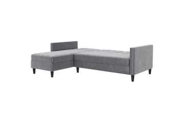 Bäddsoffa Hartford 213x153x82 cm, Grå, Sammet - 213x153x82 cm, Grå, Sammet - Möbler - Soffa - Bäddsoffa - Bäddsoffa divan