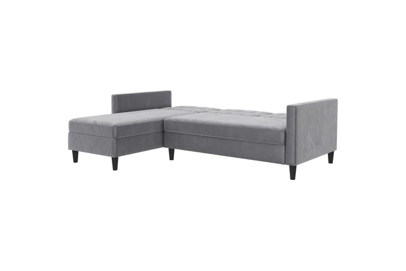 Bäddsoffa Hartford 213x153x82 cm, Grå, Sammet - 213x153x82 cm, Grå, Sammet - Möbler - Soffa - Bäddsoffa - Bäddsoffa divan