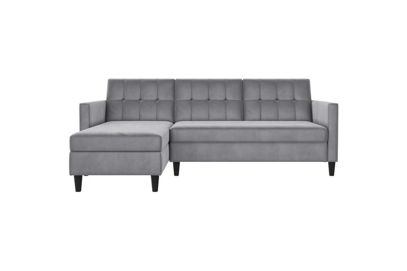 Bäddsoffa Hartford 213x153x82 cm, Grå, Sammet - 213x153x82 cm, Grå, Sammet - Möbler - Soffa - Bäddsoffa - Bäddsoffa divan