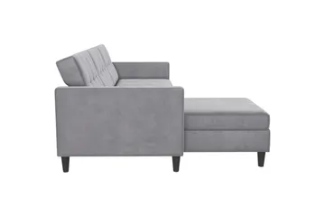 Bäddsoffa Hartford 213x153x82 cm, Grå, Sammet - 213x153x82 cm, Grå, Sammet - Möbler - Soffa - Bäddsoffa - Bäddsoffa divan