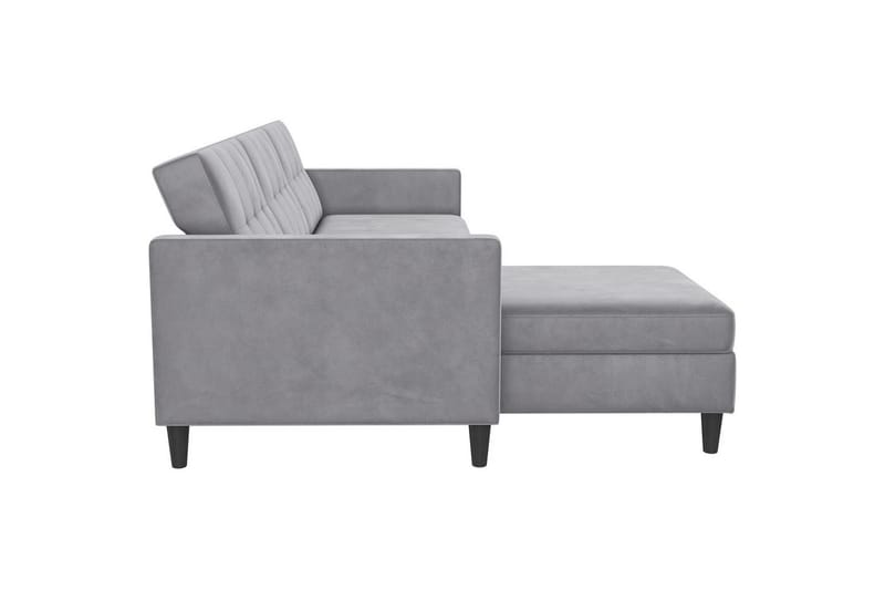 Bäddsoffa Hartford 213x153x82 cm, Grå, Sammet - 213x153x82 cm, Grå, Sammet - Möbler - Soffa - Bäddsoffa - Bäddsoffa divan
