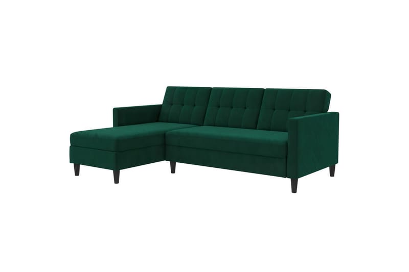 Bäddsoffa Hartford 213x153x82 cm, Grön, Sammet - 213x153x82 cm, Grön, Sammet - Möbler - Soffa - Bäddsoffa - Bäddsoffa divan