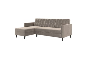 213x153x82 cm, Taupe, Sammet