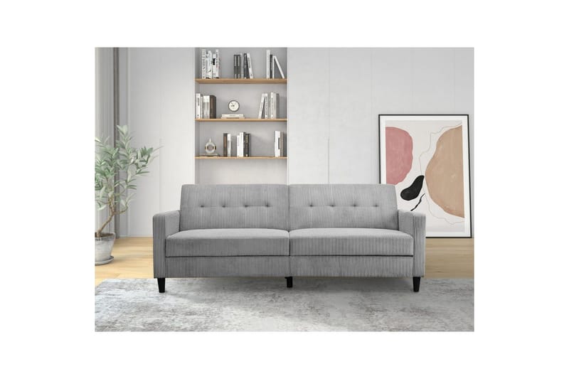 Bäddsoffa Hartford II 203x83x82 cm, Grå - 203x83x82 cm, Grå - Möbler - Soffa - Bäddsoffa - 3 sits bäddsoffa