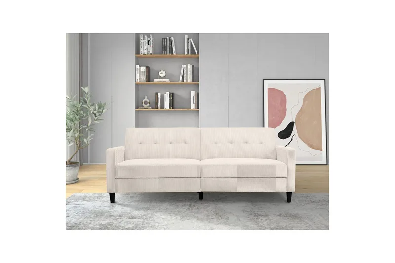 Bäddsoffa Hartford II 203x83x82 cm, Kräm - 203x83x82 cm, Kräm - Möbler - Soffa - Bäddsoffa - 3 sits bäddsoffa