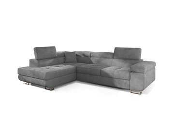 Bäddsoffa Hipolito med Schäslong Vänster - Grå - Möbler - Soffa - Bäddsoffa - Bäddsoffa längsbäddad