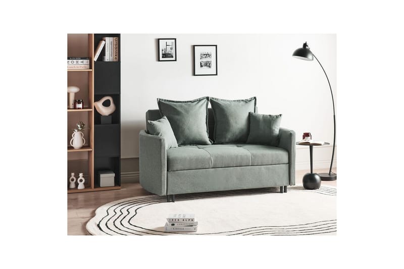Bäddsoffa Hovin - Grön, Svart - Möbler - Soffa - Bäddsoffa - 2 sits bäddsoffa