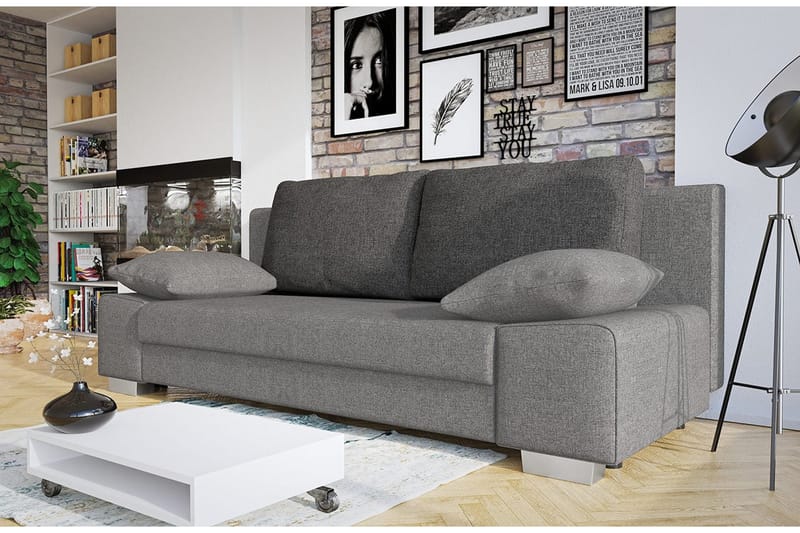 Bäddsoffa Laura 200x94x77 cm - Grå - 2 sits bäddsoffa