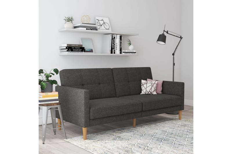 Bäddsoffa Lilly Antracit, Linne - Antracit, Linne - Möbler - Soffa - Bäddsoffa - 3 sits bäddsoffa