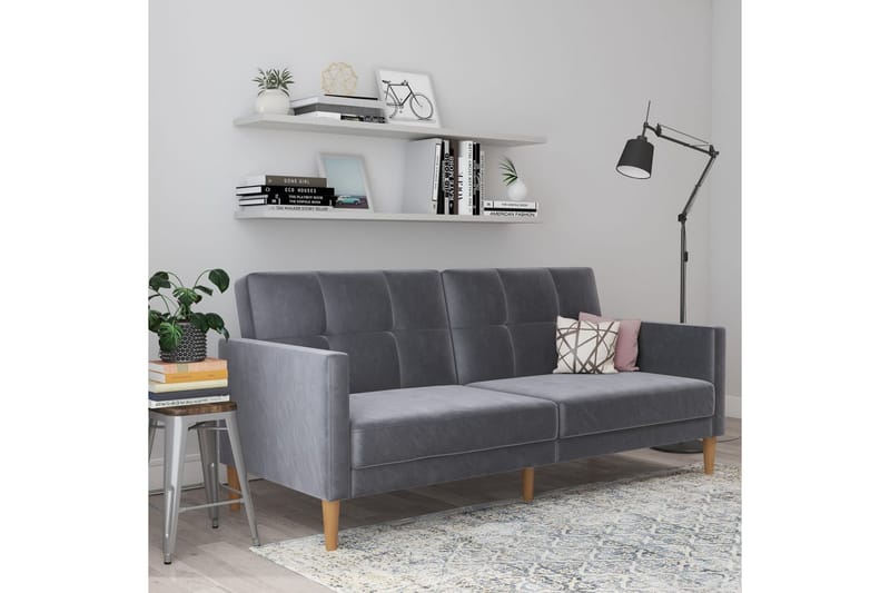 Bäddsoffa Lilly Antracit, Sammet - Antracit, Sammet - Möbler - Soffa - Bäddsoffa - 3 sits bäddsoffa