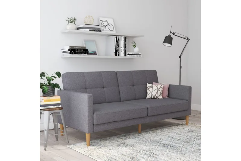 Bäddsoffa Lilly Ljusgrå, Linne - Ljusgrå, Linne - Möbler - Soffa - Bäddsoffa - 3 sits bäddsoffa