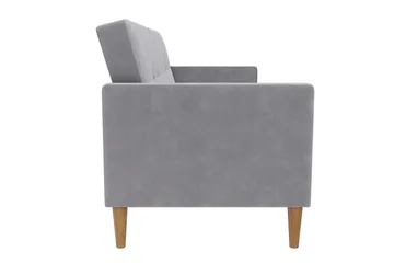 Bäddsoffa Lilly Ljusgrå, Sammet - Ljusgrå, Sammet - Möbler - Soffa - Bäddsoffa - 3 sits bäddsoffa