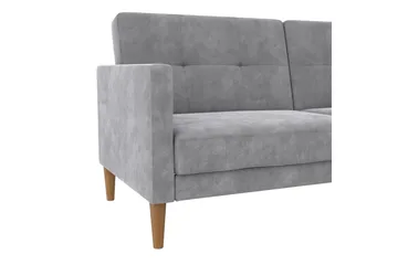 Bäddsoffa Lilly Ljusgrå, Sammet - Ljusgrå, Sammet - Möbler - Soffa - Bäddsoffa - 3 sits bäddsoffa