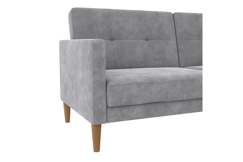 Bäddsoffa Lilly Ljusgrå, Sammet - Ljusgrå, Sammet - Möbler - Soffa - Bäddsoffa - 3 sits bäddsoffa