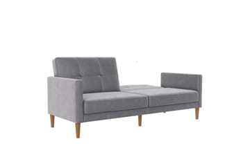 Bäddsoffa Lilly Ljusgrå, Sammet - Ljusgrå, Sammet - Möbler - Soffa - Bäddsoffa - 3 sits bäddsoffa