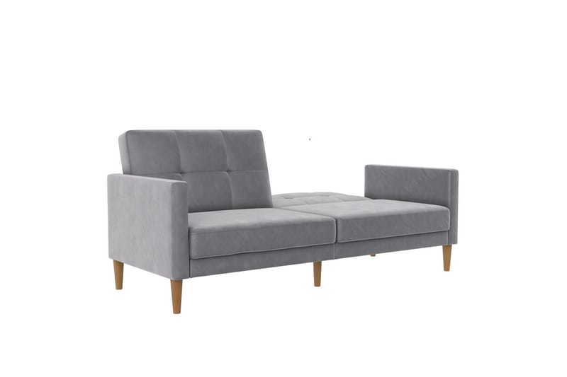 Bäddsoffa Lilly Ljusgrå, Sammet - Ljusgrå, Sammet - Möbler - Soffa - Bäddsoffa - 3 sits bäddsoffa