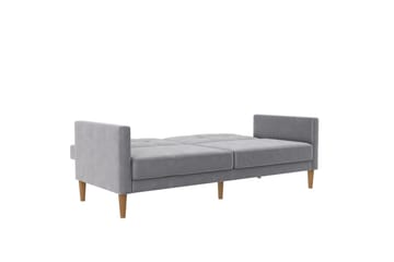 Bäddsoffa Lilly Ljusgrå, Sammet - Ljusgrå, Sammet - Möbler - Soffa - Bäddsoffa - 3 sits bäddsoffa