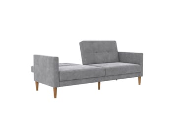 Bäddsoffa Lilly Ljusgrå, Sammet - Ljusgrå, Sammet - Möbler - Soffa - Bäddsoffa - 3 sits bäddsoffa