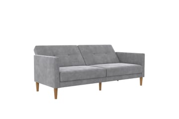 Bäddsoffa Lilly Ljusgrå, Sammet - Ljusgrå, Sammet - Möbler - Soffa - Bäddsoffa - 3 sits bäddsoffa