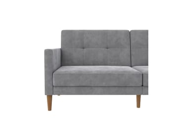 Bäddsoffa Lilly Ljusgrå, Sammet - Ljusgrå, Sammet - Möbler - Soffa - Bäddsoffa - 3 sits bäddsoffa