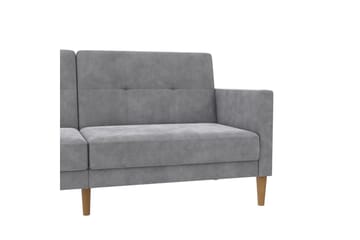 Bäddsoffa Lilly Ljusgrå, Sammet - Ljusgrå, Sammet - Möbler - Soffa - Bäddsoffa - 3 sits bäddsoffa