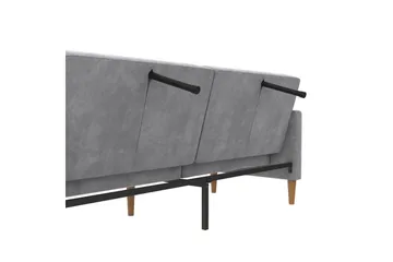 Bäddsoffa Lilly Ljusgrå, Sammet - Ljusgrå, Sammet - Möbler - Soffa - Bäddsoffa - 3 sits bäddsoffa