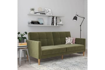 Bäddsoffa Lilly Olivgrön, Sammet - Olivgrön, Sammet - Möbler - Soffa - Bäddsoffa - 3 sits bäddsoffa