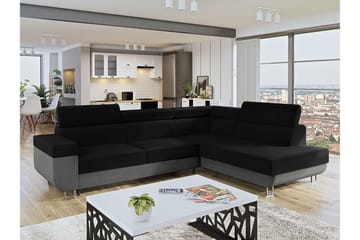 Bäddsoffa m. Schäslong Argueso 3-sits L-formad - Grå - Möbler - Soffa - Bäddsoffa - Bäddsoffa längsbäddad