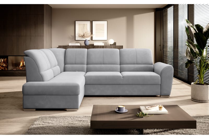 Bäddsoffa m. Schäslong Keith 3-sits - Grå - Möbler - Soffa - Bäddsoffa - Bäddsoffa l�ängsbäddad