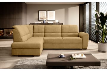 Bäddsoffa m. Schäslong Keith 3-sits - Gul - Möbler - Soffa - Bäddsoffa - Bäddsoffa längsbäddad