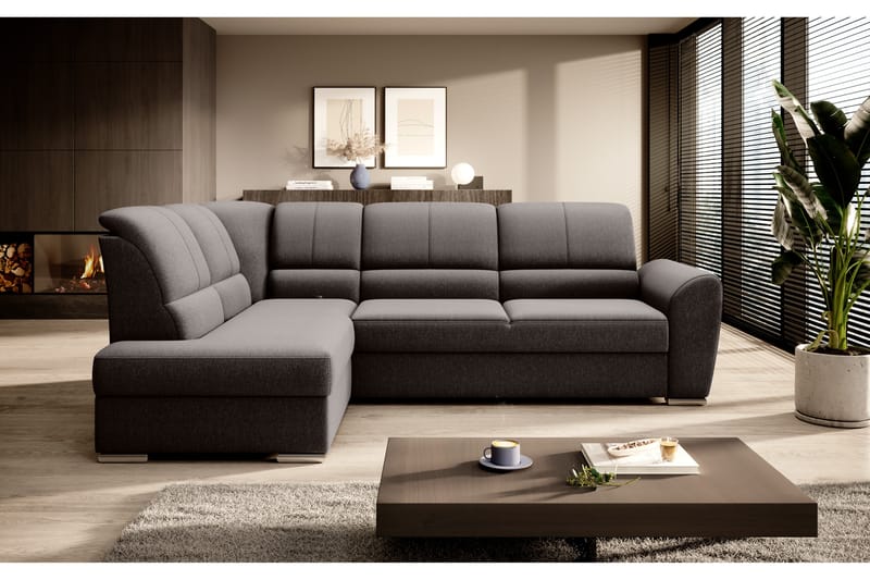 Bäddsoffa m. Schäslong Keith 3-sits - Mörkbrun - Möbler - Soffa - Bäddsoffa - Bäddsoffa längsbäddad