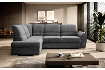 Bäddsoffa m. Schäslong Keith 3-sits - Mörkgrå - Möbler - Soffa - Bäddsoffa - Bäddsoffa längsbäddad