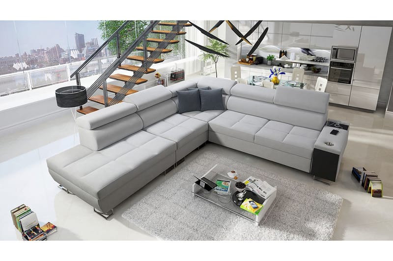 Bäddsoffa m. Schäslong Torretta L-formad - Möbler - Soffa - Bäddsoffa - Hörnbäddsoffa