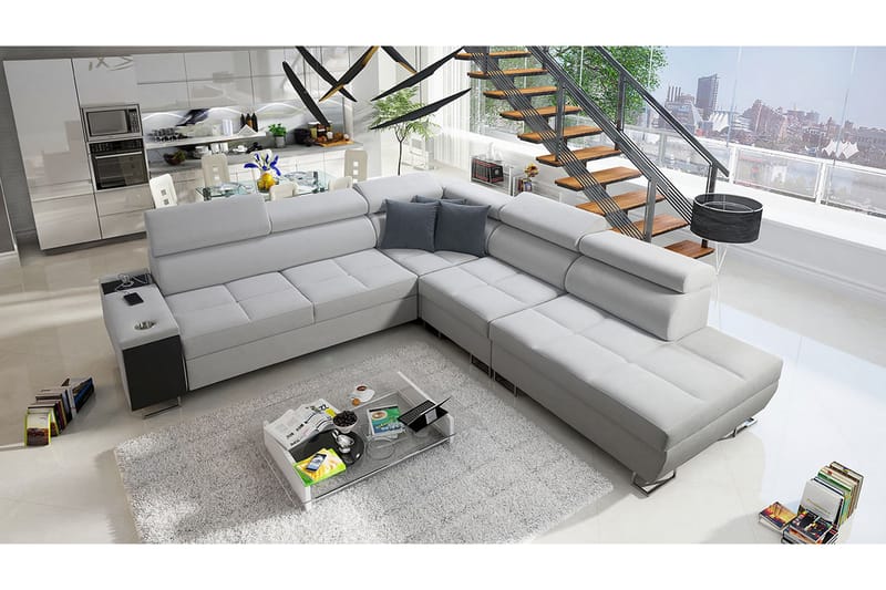 Bäddsoffa m. Schäslong Torretta L-formad - Möbler - Soffa - Bäddsoffa - Hörnbäddsoffa