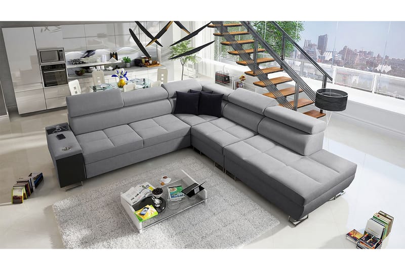 Bäddsoffa m. Schäslong Torretta L-formad - Möbler - Soffa - Bäddsoffa - Hörnbäddsoffa