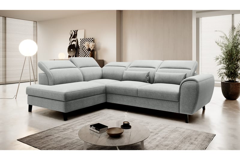 Bäddsoffa m. Schäslong Yasmine 3-sits - Grå - Möbler - Soffa - Bäddsoffa - Bäddsoffa längsbäddad