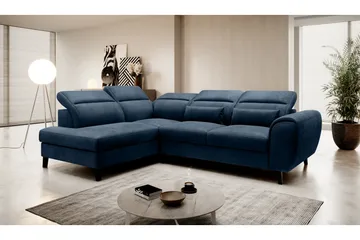 Bäddsoffa m. Schäslong Yasmine 3-sits - Mörkblå - Möbler - Soffa - Bäddsoffa - Bäddsoffa längsbäddad