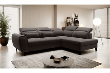 Bäddsoffa m. Schäslong Yasmine 3-sits - Mörkbrun - Möbler - Soffa - Bäddsoffa - Bäddsoffa längsbäddad