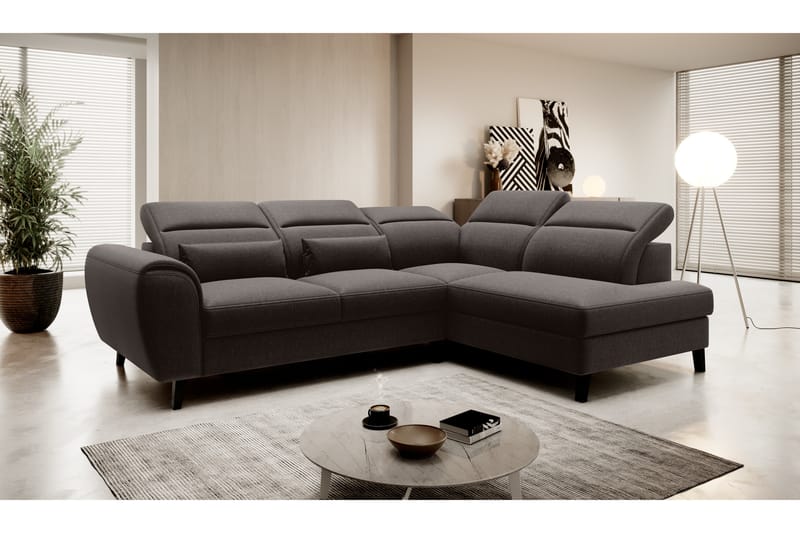 Bäddsoffa m. Schäslong Yasmine 3-sits - Mörkbrun - Möbler - Soffa - Bäddsoffa - Bäddsoffa längsbäddad