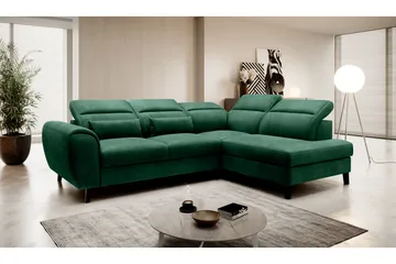 Bäddsoffa m. Schäslong Yasmine 3-sits - Mörkgrön - Möbler - Soffa - Bäddsoffa - Bäddsoffa längsbäddad