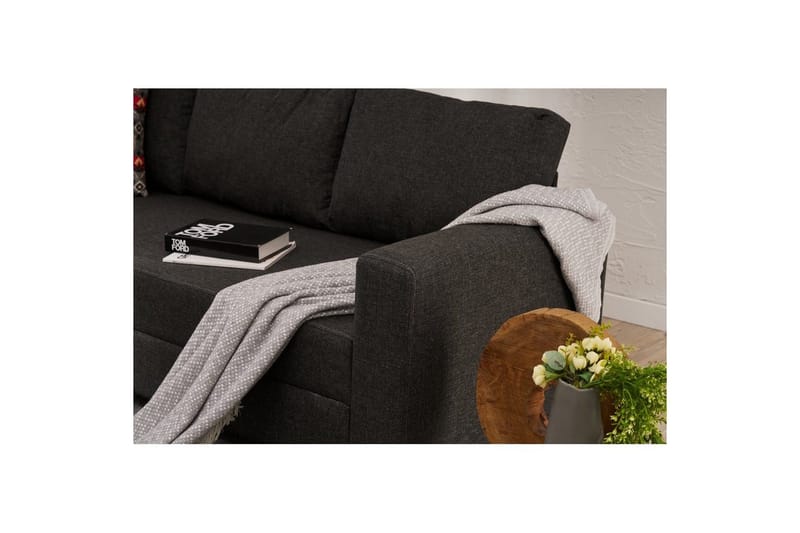 Bäddsoffa med 3 sittplatser Iroulport Antracit - Antracit - Möbler - Soffa - Bäddsoffa - 3 sits bäddsoffa