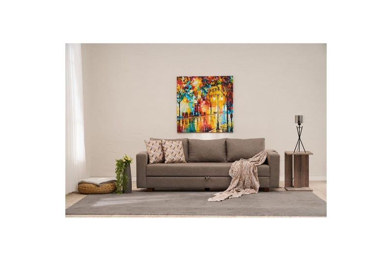 Bäddsoffa med 3 sittplatser Iroulport Arzilla Brun - Brun - Möbler - Soffa - Bäddsoffa - 3 sits bäddsoffa