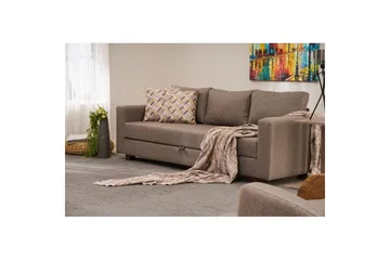 Bäddsoffa med 3 sittplatser Iroulport Arzilla Brun - Brun - Möbler - Soffa - Bäddsoffa - 3 sits bäddsoffa