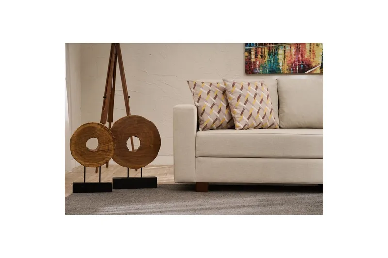 Bäddsoffa med 3 sittplatser Iroulport Arzilla Grädde - Grädde - Möbler - Soffa - Bäddsoffa - 3 sits bäddsoffa