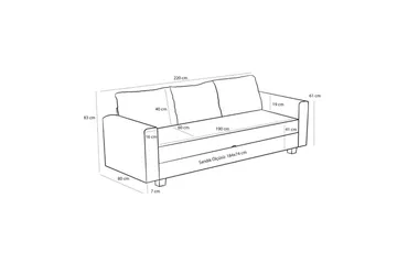 Bäddsoffa med 3 sittplatser Iroulport Beige - Beige - Möbler - Soffa - Bäddsoffa - 3 sits bäddsoffa